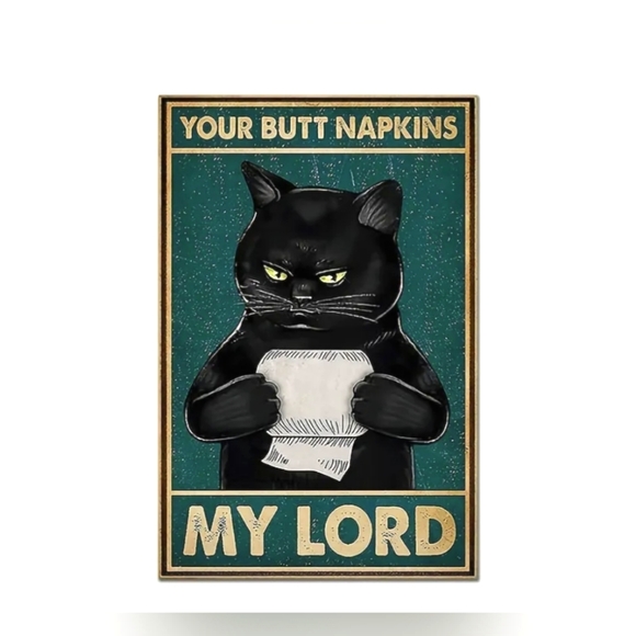 Black Cat Funny Vintage Style Bathroom Canvasish Prints. No Frame - Picture 5 of 9